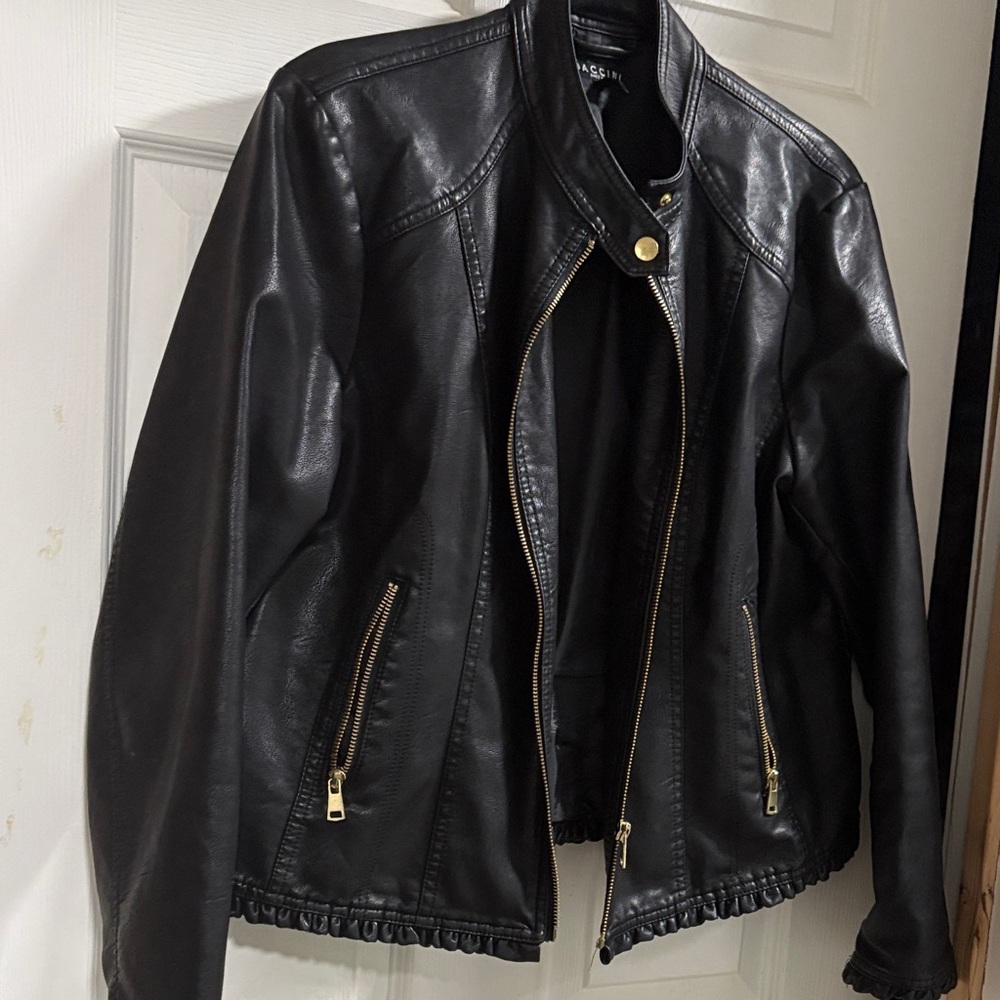 Baccini Black Leather Jacket